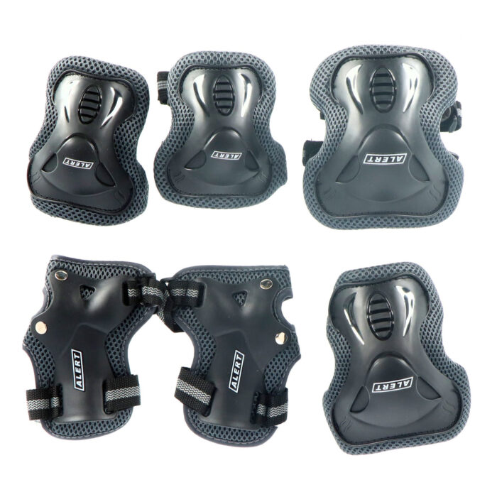 Alert Sport Skate Beschermset Kinderen 3 Delig (Maat M) Zwart - Afbeelding 6