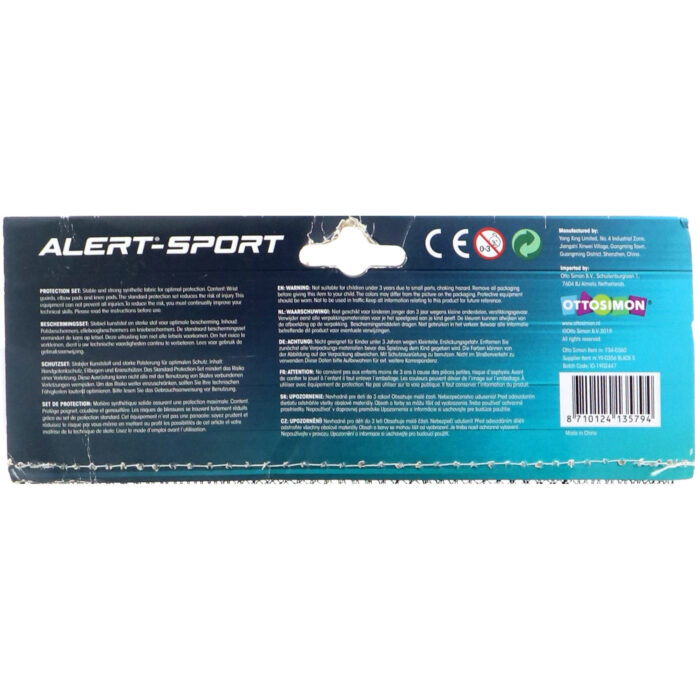 Alert Sport Skate Beschermset Kinderen 3 Delig (Maat S) Zwart - Afbeelding 6