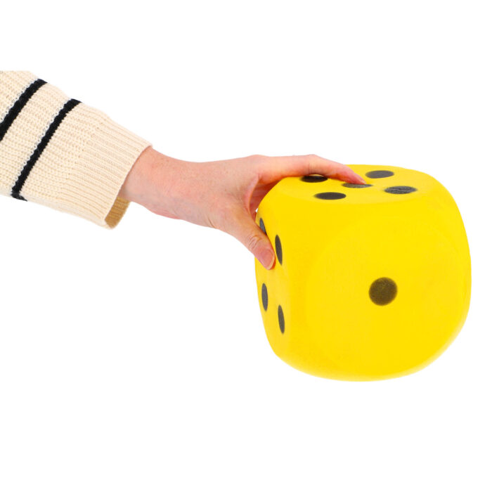 Dobbelsteen Bal Soft Geel 16 Cm - Afbeelding 2