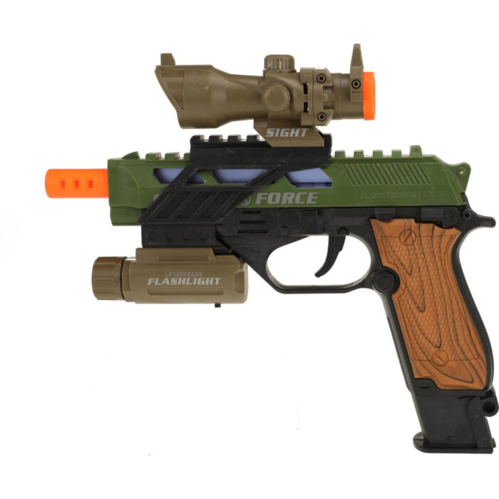 Alfafox Militair pistool met demper en zaklamp en licht en geluid - Afbeelding 3