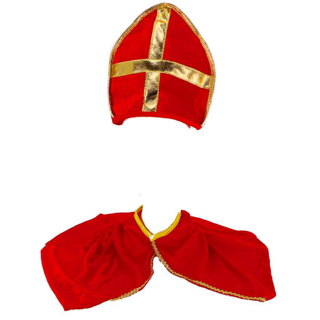 Verkleedset Sinterklaas Cape Met Mijter 1 Maat - Afbeelding 2