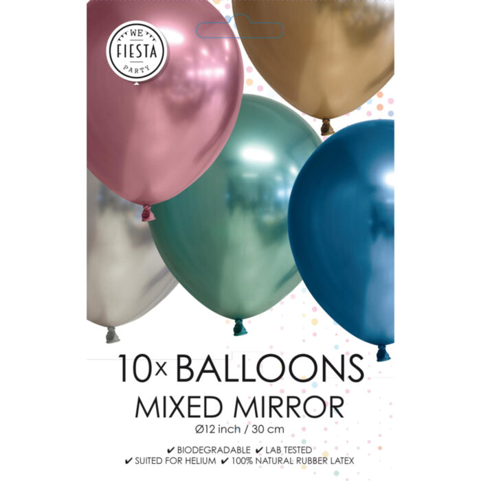 Chrome Ballonnen Assorti 10 Stuks 30 Cm - Afbeelding 2