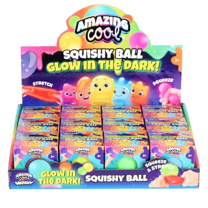 Amazing Cool squishy bal glow in the dark assorti kleuren