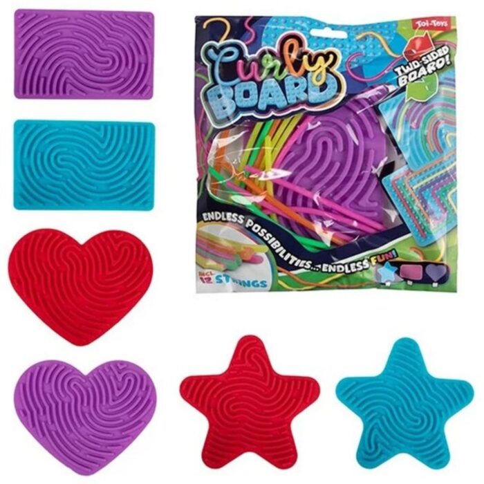 Curly board groot 12 slierten 17x11x1 cm 6 assorti