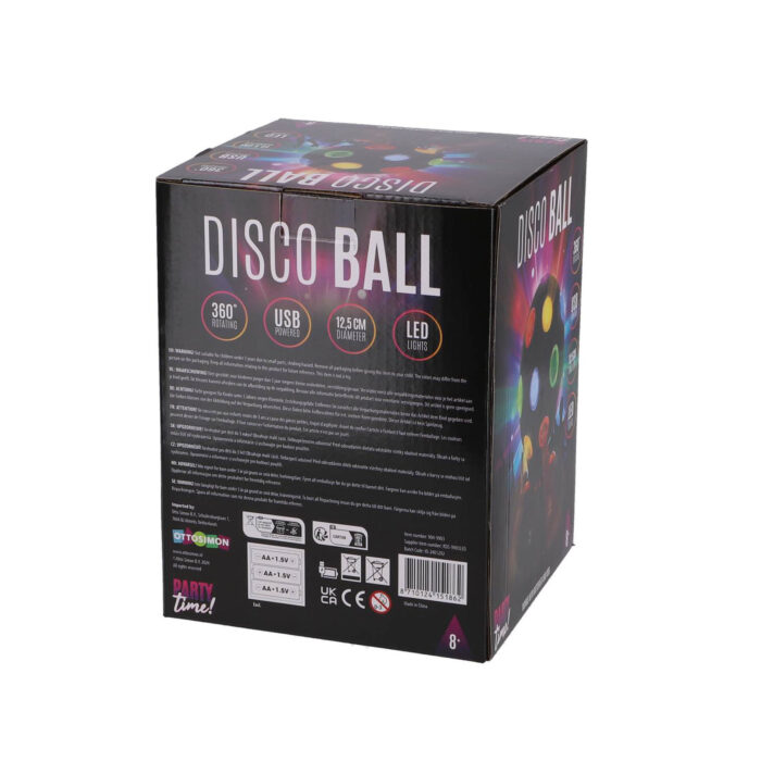 Party Time Disco bal LED 12,5 cm - Afbeelding 2