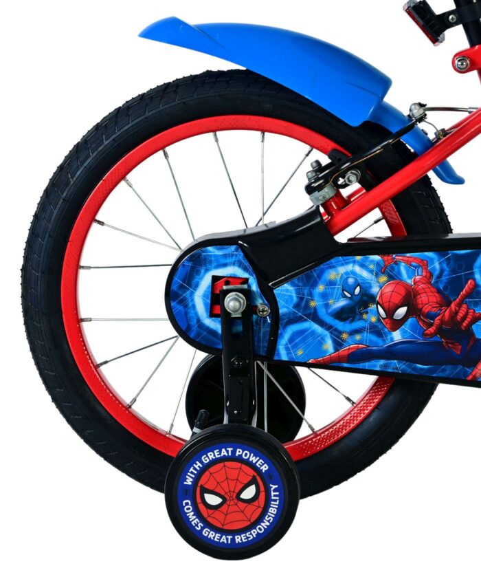 Spider-Man Kinderfiets - Jongens - 16 inch - Blauw/Rood - Twee handremmen - Afbeelding 2