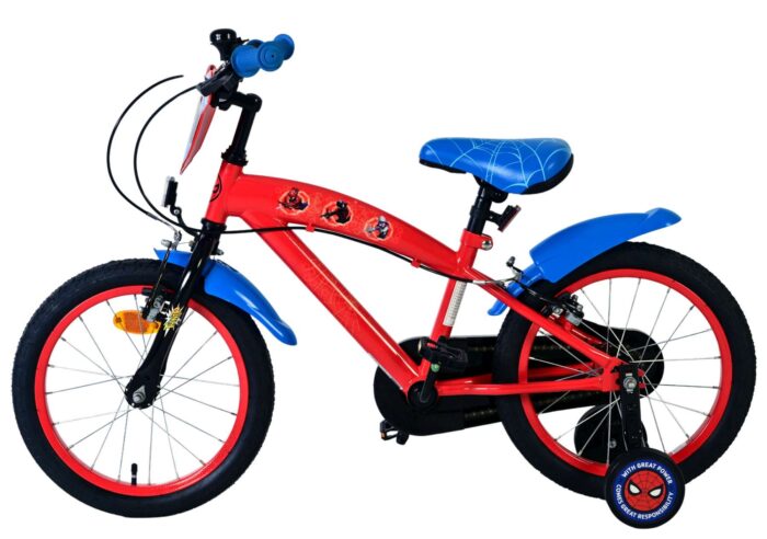 Spider-Man Kinderfiets - Jongens - 16 inch - Blauw/Rood - Twee handremmen - Afbeelding 7