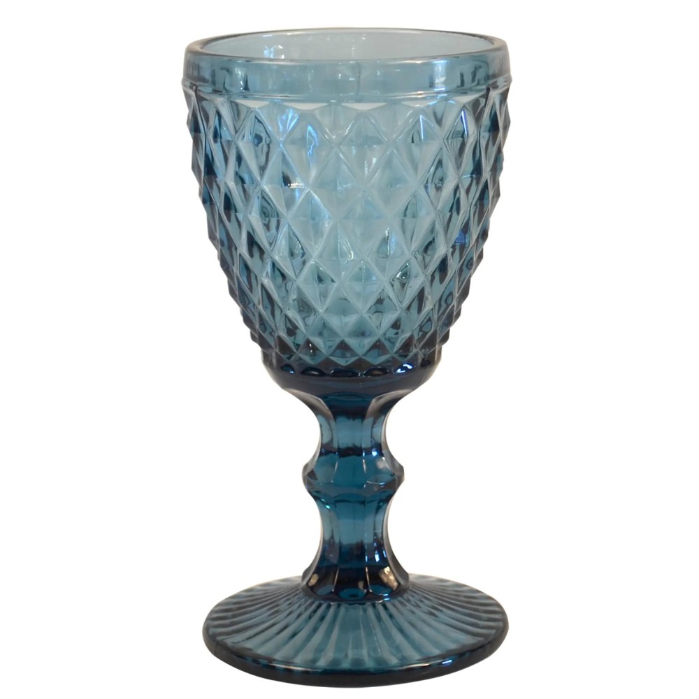 Diamond wijnglas 20cl blauw