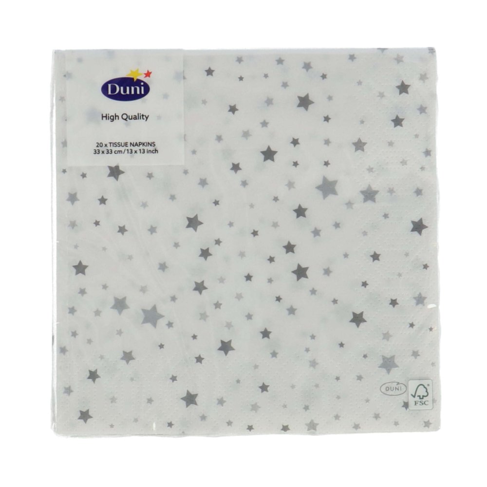 Servetten Silver Stardust 33 x 33 cm