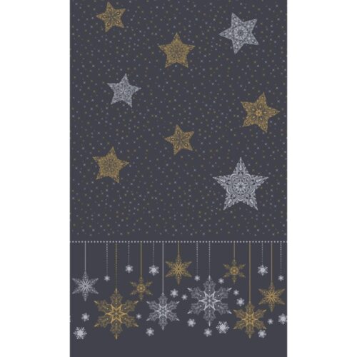 Duni tafellaken snowstars black 138 x 220 cm