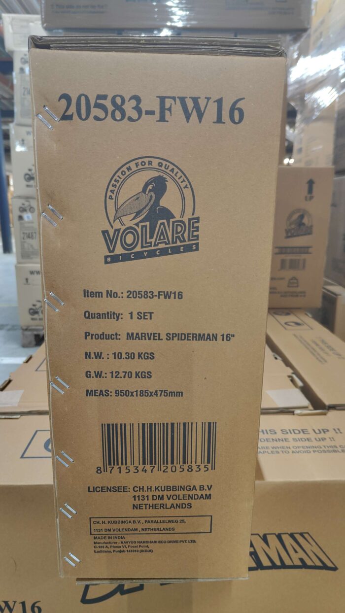 Spider-Man Kinderfiets - Jongens - 16 inch - Blauw/Rood - Twee handremmen - Afbeelding 11