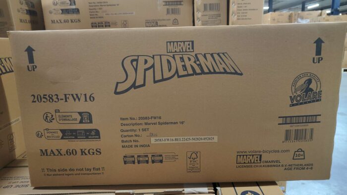 Spider-Man Kinderfiets - Jongens - 16 inch - Blauw/Rood - Twee handremmen - Afbeelding 13