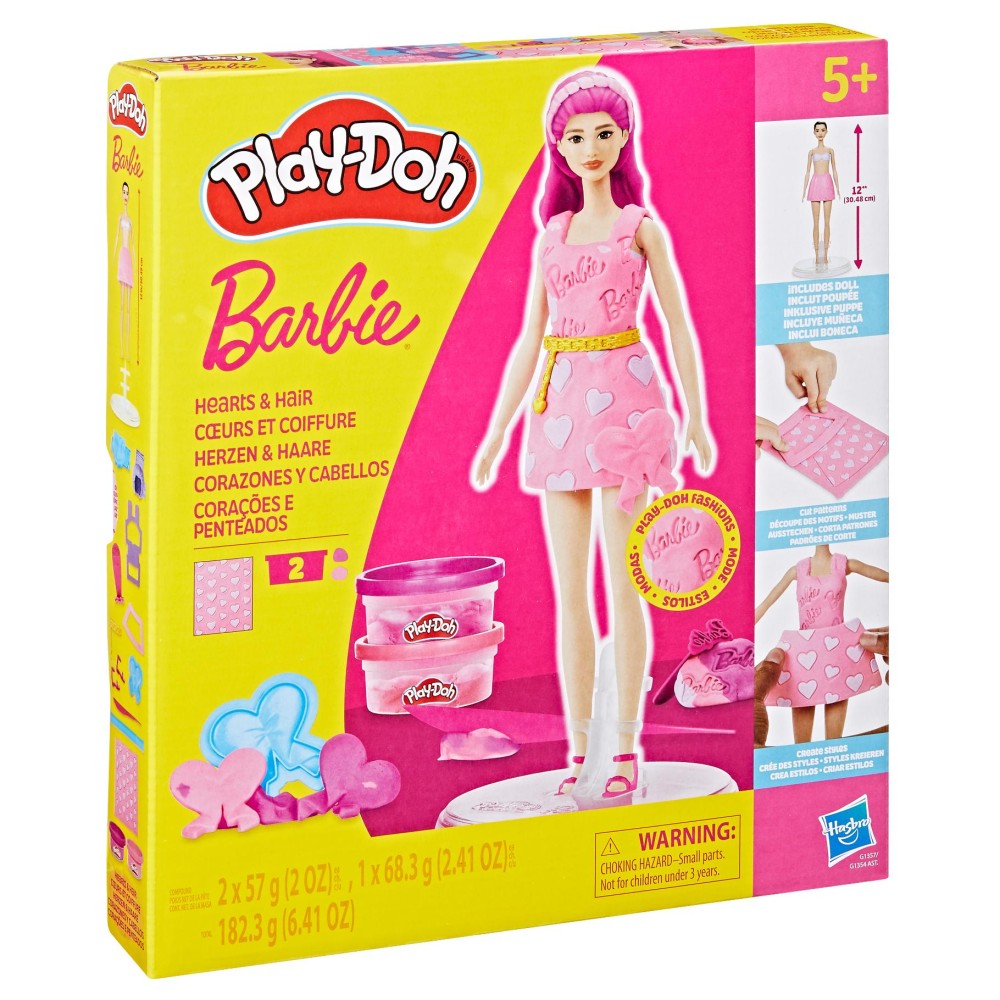 Play-Doh Barbie hearts and hair