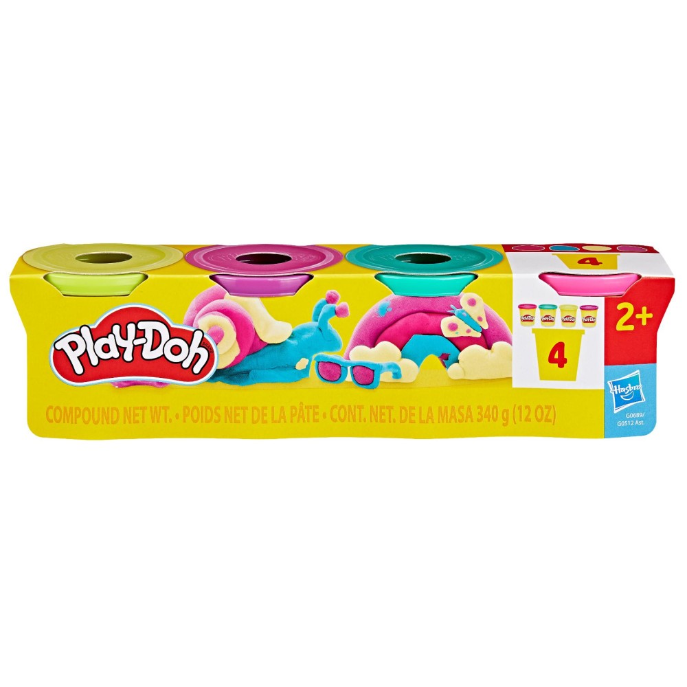 Play-Doh vibrant colours 4 pack new