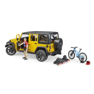 Bruder Auto Jeep Geel Met Mountainbiker - Afbeelding 5