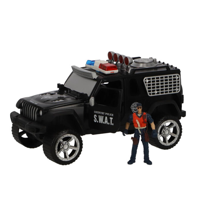 Politieauto met licht en geluid, politieagent, politiehond en accessoires - Afbeelding 3