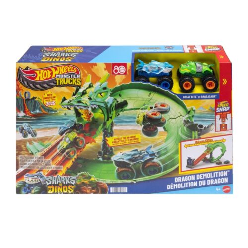 Hot Wheels monster track sharks vs dino  dragon trackset
