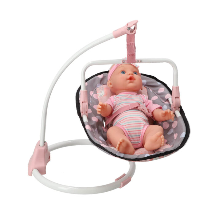 Poppenstoel 3 in 1 grijs/roze 42x40x40 cm - Afbeelding 6