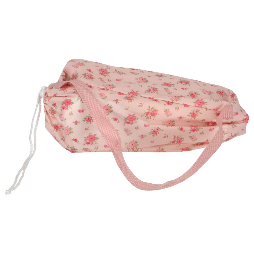 Poppenbed opvouwbaar roze bloem