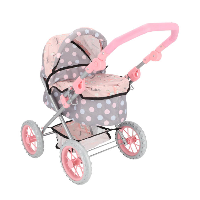 Poppenw. + verzorgingstas grijs/roze 65x35,5x75 cm - Afbeelding 5