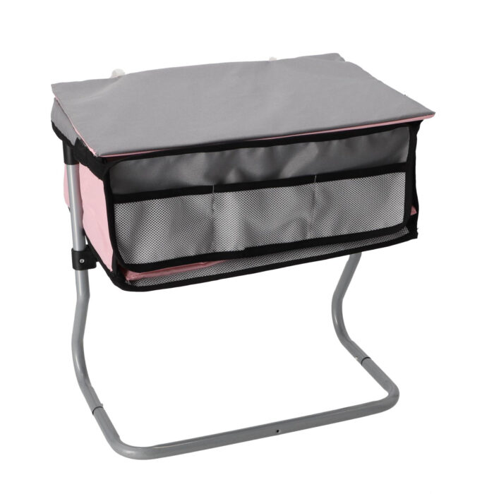 Poppen verzorgingstafel grijs/roze39x25x39cm - Afbeelding 4