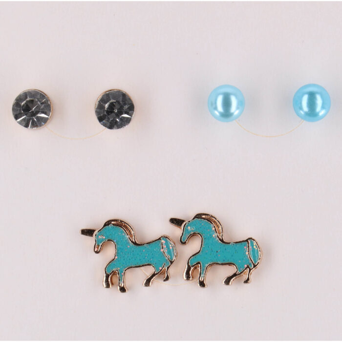 Happy Love Earring Set Blue Horses 3 Stuks - Afbeelding 2
