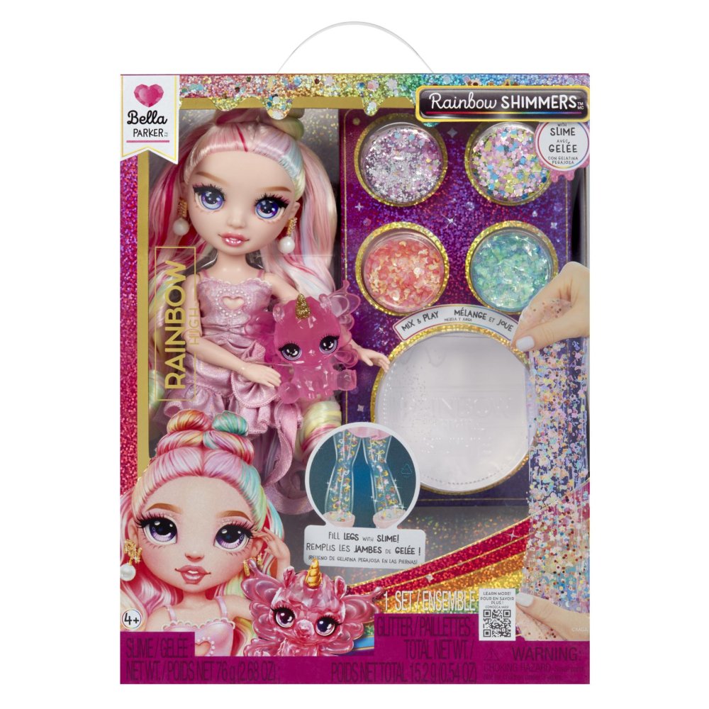Rainbow High Rainbow Shimmers With Slime Fashion Doll Bella (Pink)