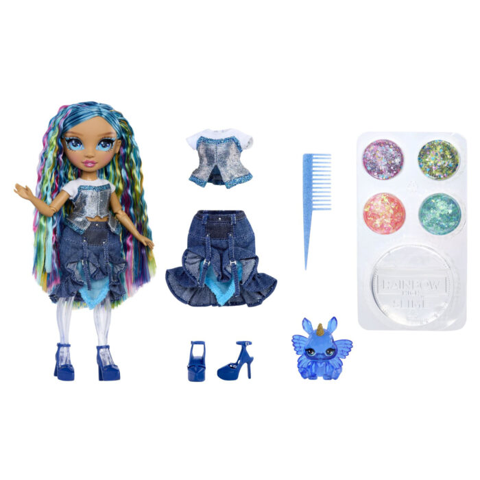 Rainbow High Rainbow Shimmers With Slime Fashion  Doll Skyler (Blue) - Afbeelding 3