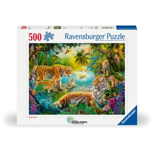 Ravensburger puzzel tiger family in the oasis 500  stukjes