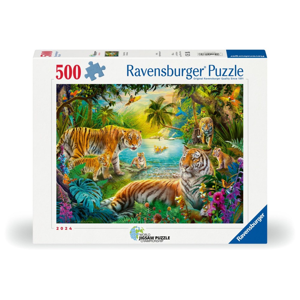 Ravensburger puzzel tiger family in the oasis 500  stukjes