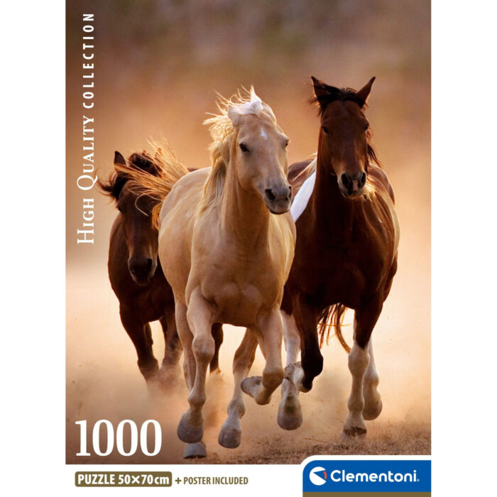 Clementoni Puzzel 1000 stuks rennende paarden  compact - Afbeelding 2
