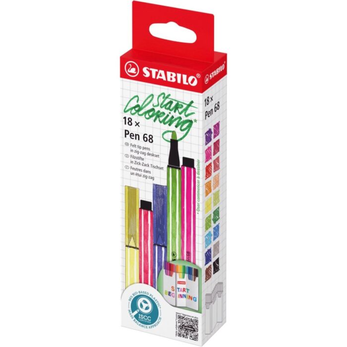 Stabilo pen 68 desk set start beginning 18 stuks