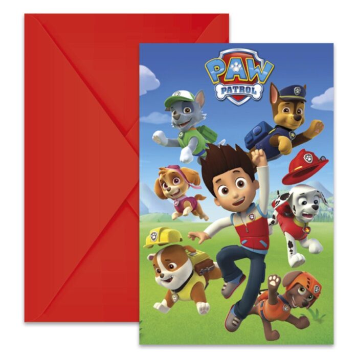 Paw Patrol Uitnodigingen 6 Stuks