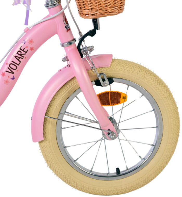 Volare Blossom Kinderfiets - Meisjes - 14 inch - Roze - Twee Handremmen - Afbeelding 4