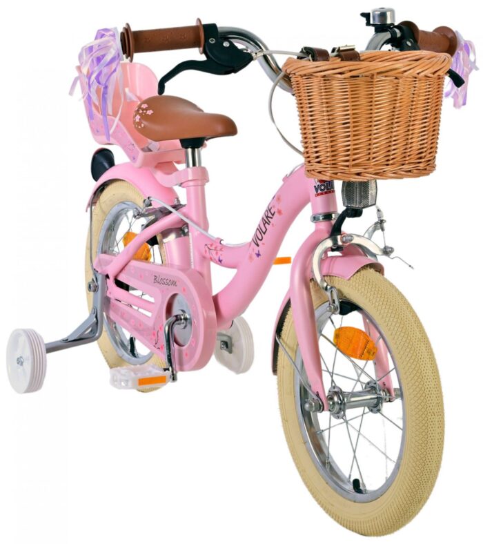 Volare Blossom Kinderfiets - Meisjes - 14 inch - Roze - Twee Handremmen - Afbeelding 6