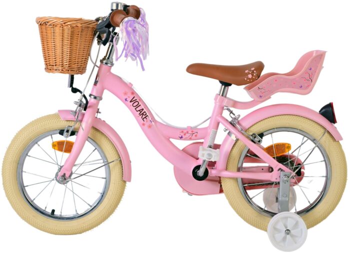 Volare Blossom Kinderfiets - Meisjes - 14 inch - Roze - Twee Handremmen - Afbeelding 8