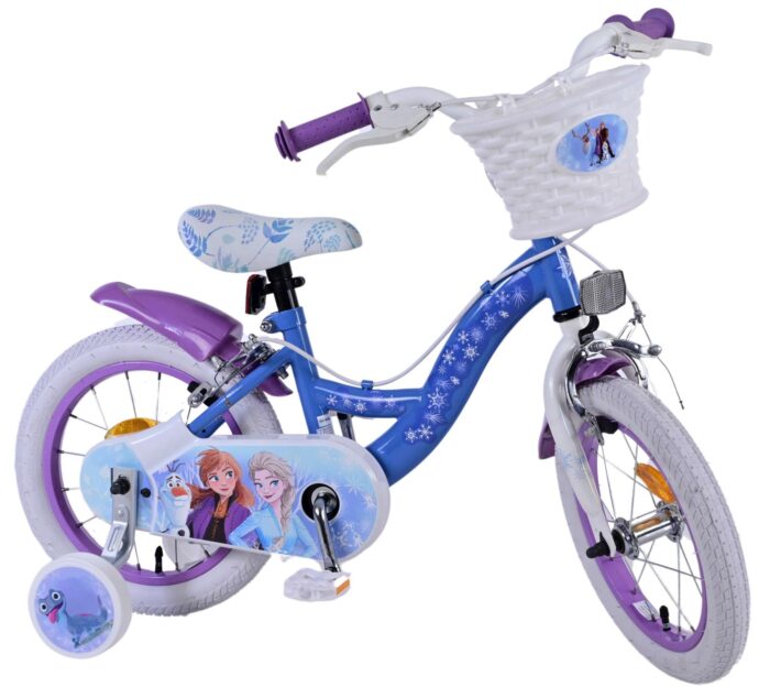 Disney Frozen 2 Kinderfiets - Meisjes - 14 inch - Blauw/Paars - Twee handremmen - Afbeelding 10