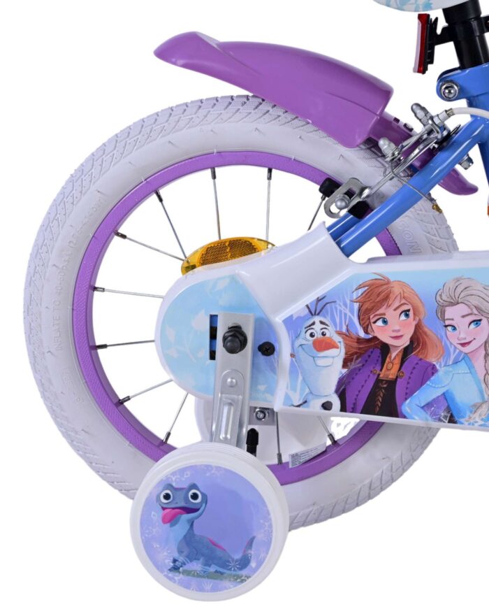 Disney Frozen 2 Kinderfiets - Meisjes - 14 inch - Blauw/Paars - Twee handremmen - Afbeelding 9