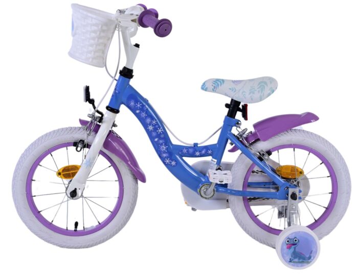 Disney Frozen 2 Kinderfiets - Meisjes - 14 inch - Blauw/Paars - Twee handremmen - Afbeelding 4