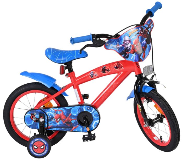 Marvel Spider-Man Kinderfiets - Jongens - 14 inch - Rood/Blauw - Afbeelding 10