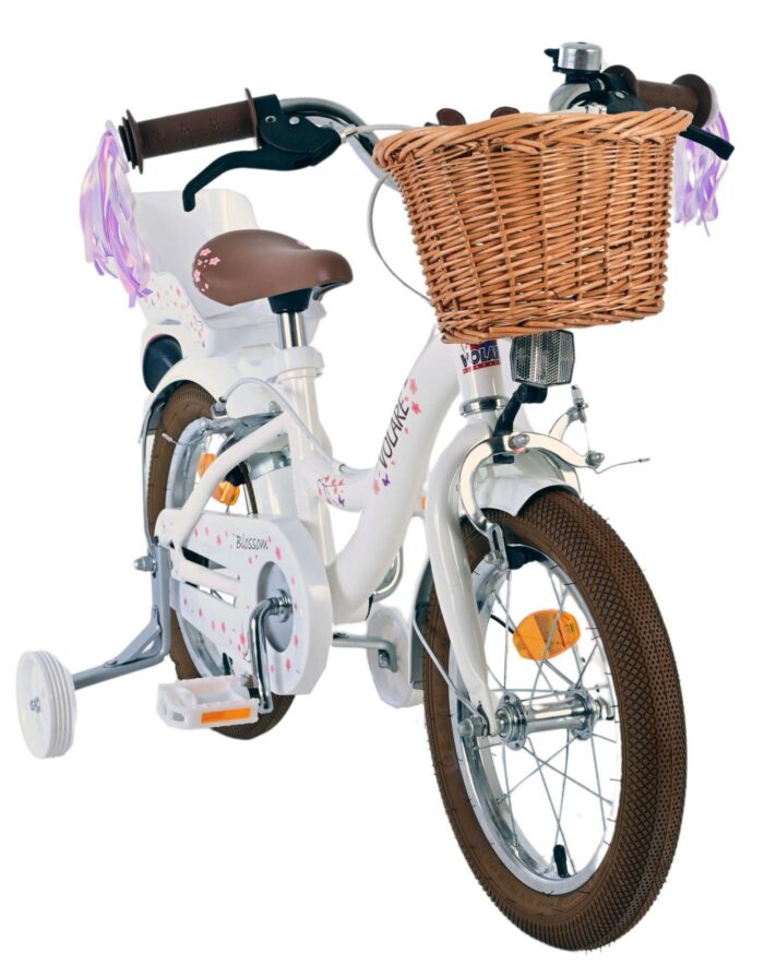 Volare Blossom Kinderfiets - Meisjes - 14 inch - Wit - Twee Handremmen - Afbeelding 7