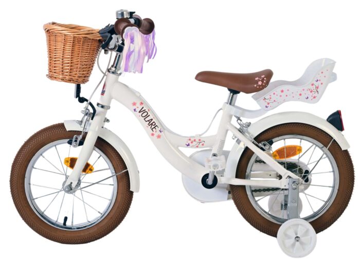 Volare Blossom Kinderfiets - Meisjes - 14 inch - Wit - Twee Handremmen - Afbeelding 5