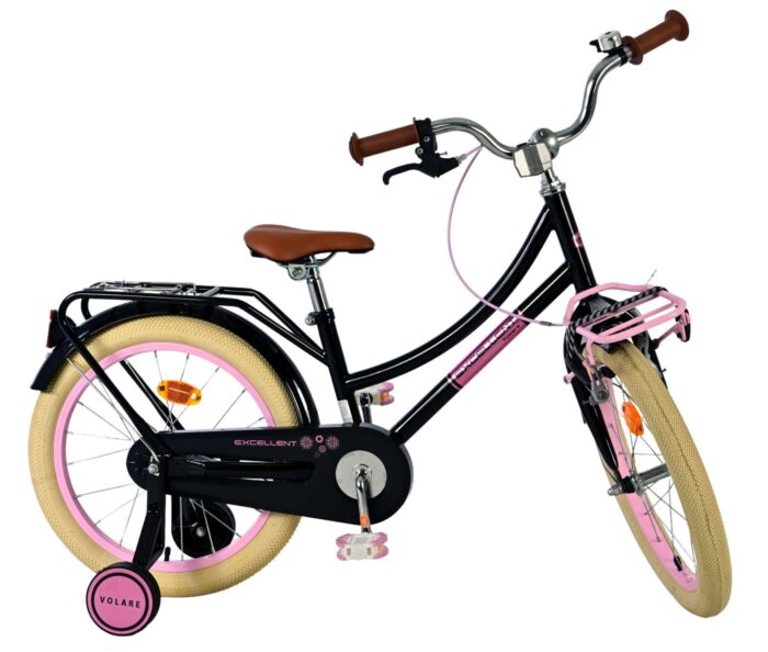 Volare Excellent Kinderfiets - Meisjes - 18 inch - Zwart - 95% afgemonteerd - Afbeelding 10