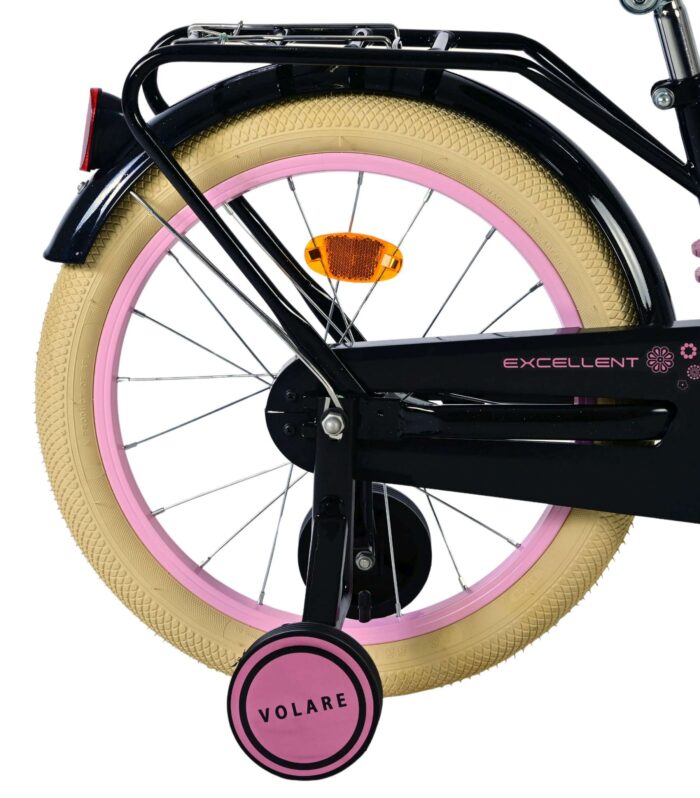 Volare Excellent Kinderfiets - Meisjes - 18 inch - Zwart - 95% afgemonteerd - Afbeelding 2