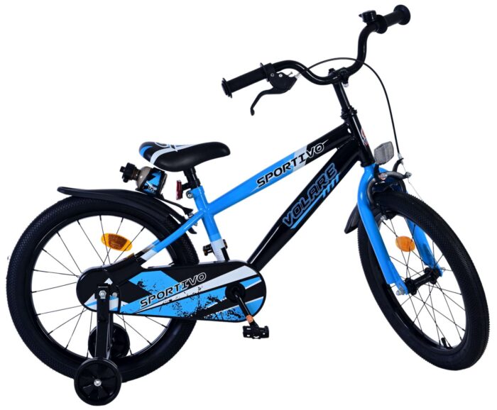 Volare Sportivo Kinderfiets - Jongens - 18 inch - Blauw Zwart - Afbeelding 2