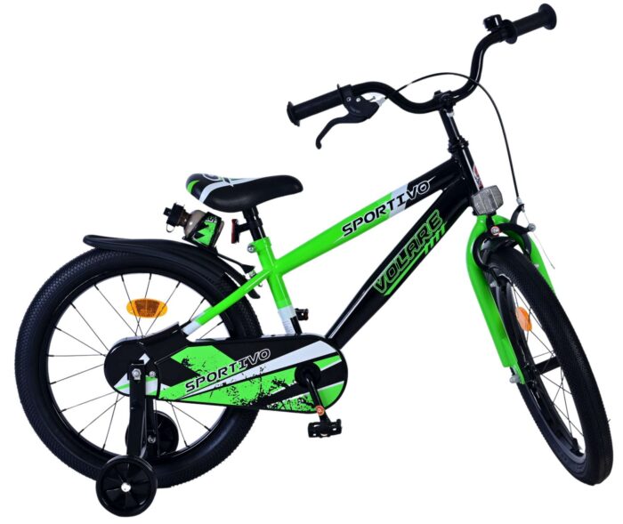 Volare Sportivo Kinderfiets - Jongens - 18 inch - Groen Zwart - Afbeelding 2