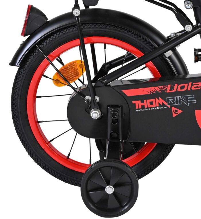 Volare Thombike Kinderfiets - Jongens - 14 inch - Zwart Rood - Afbeelding 2