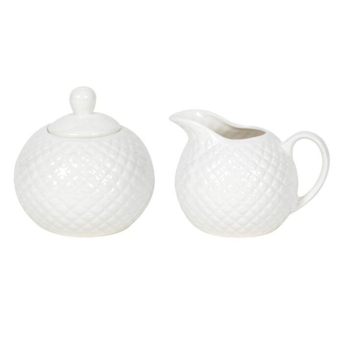 Melkkan en suikerpot diamond porselein set