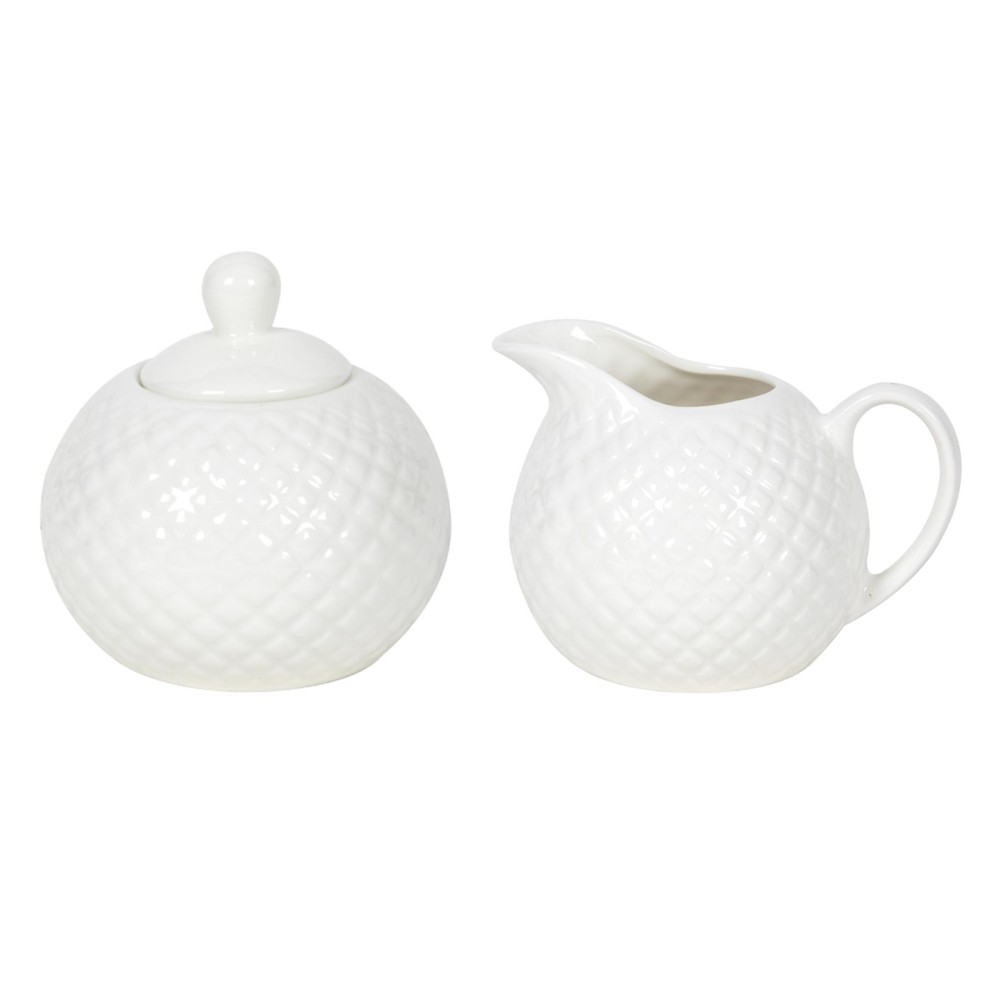 Melkkan en suikerpot diamond porselein set