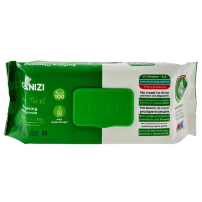 Cleanizi Cleaning Towels 100pcs BIG-PACK Extra  Thick With Soap